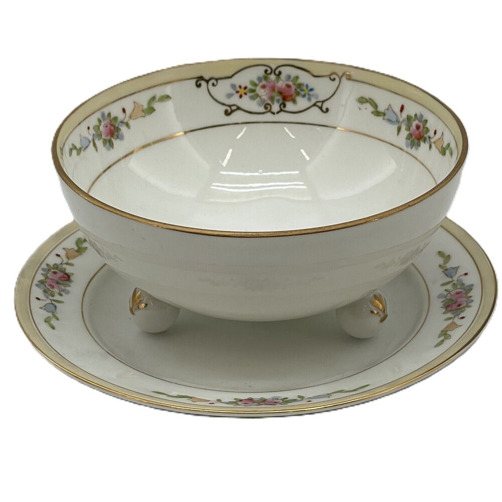 Vintage Nippon Whipped Cream Bowl Mayonnaise Dish and Underplate Set